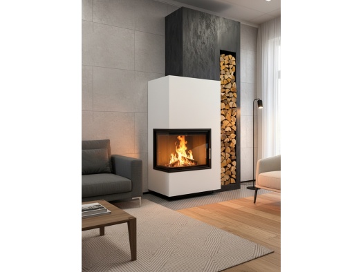 Kamīni ar stūra stiklu