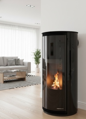 Granulu kamīns GLOBE GLASS Gaisa apsilde (7kw - 11kw)