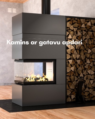 Kamīns ar apdari TRINITY 54x80x53.G