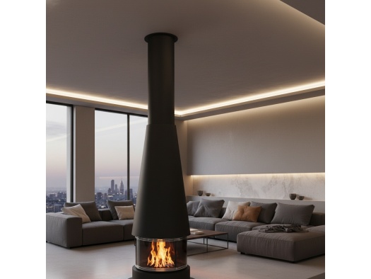 Granulu kamīns CENTER ROOM (Rotējošs)